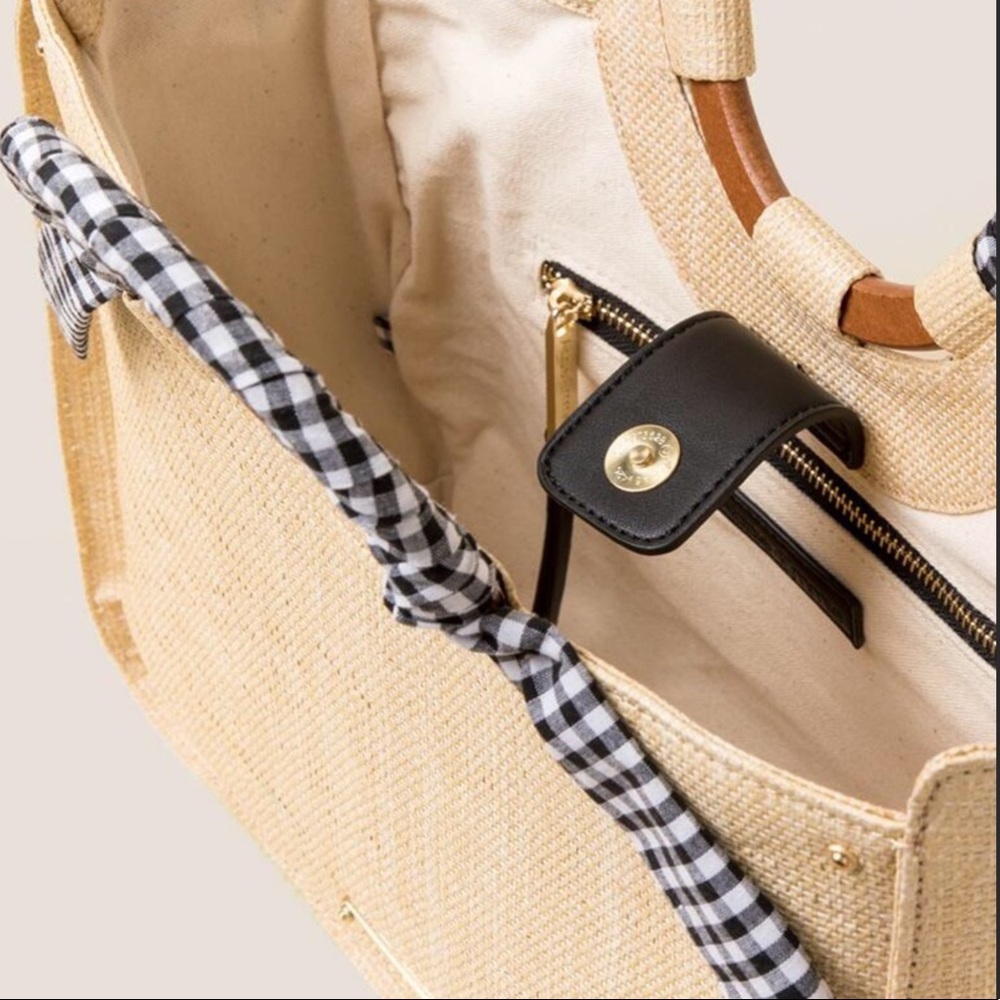 Abbie & Emmie Gingham Wrapped Handle Satchel - Picture 6 of 10